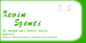 kevin szenti business card